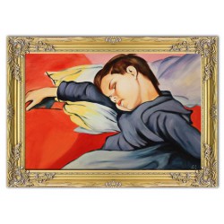  Obraz olejny ręcznie malowany na płótnie 75x105cm Stanisław Wyspiański Śpiący Mietek kopia