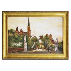 Obraz olejny ręcznie malowany 75x105cm Brama do miasta