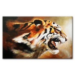  Obraz olejny ręcznie malowany 200x125cm Warczący tygrys