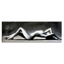  Obraz olejny ręcznie malowany na płótnie 150x50cm akt kobiecy czarno-biały