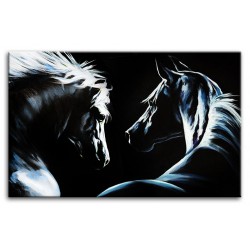  Obraz olejny ręcznie malowany 200x215cm Konie w tańcu