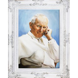  Obraz Jana Pawła II papieża 78x98 cm obraz olejny na płótnie w ramie