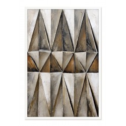  Obraz olejny ręcznie malowany 63x93cm Metalowe trójkąty