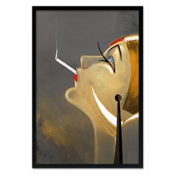  Obraz olejny ręcznie malowany 63x93cm Kobieta z papierosem
