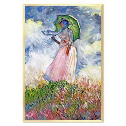  Obraz olejny ręcznie malowany Claude Monet Kobieta z parasolką kopia