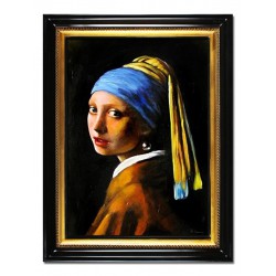  Obraz olejny ręcznie malowany na płótnie 64x84cm Jan Vermeer Dziewczyna z perłą kopia