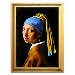  Obraz olejny ręcznie malowany na płótnie 63x84cm Jan Vermeer Dziewczyna z perłą kopia