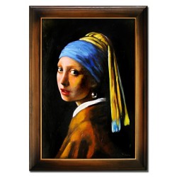  Obraz olejny ręcznie malowany na płótnie 75x105cm Jan Vermeer Dziewczyna z perłą kopia