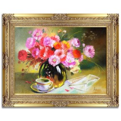  Obraz olejny ręcznie malowany Kwiaty 78x98cm