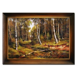  Krajobraz las sosnowy ręcznie malowany na płótnie 76x106cm