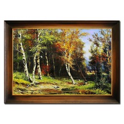  Krajobraz leśnej polany ręcznie malowany na płótnie 76x106cm