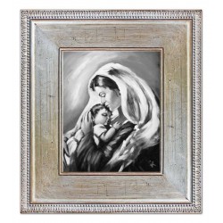  Obraz Matki Boskiej z Dzieciątkiem 72x82 cm obraz olejny na płótnie czarno-biały