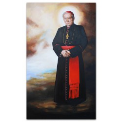  Obraz olejny ręcznie malowany religijny 102x172cm kardynał Stefan Wyszyński