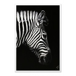  Obraz olejny ręcznie malowany 63x93cm Zebra z profilu