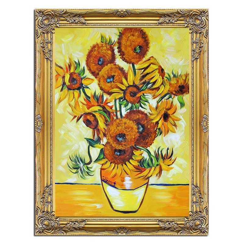  Obraz olejny ręcznie malowany Vincent van Gogh Słoneczniki kopia 63x84cm