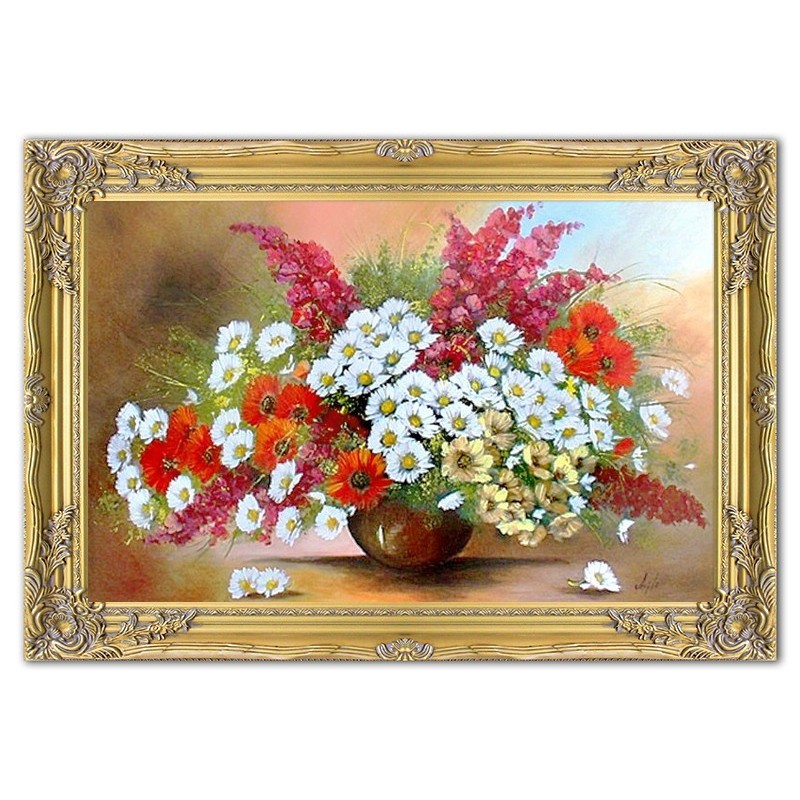  Obraz olejny ręcznie malowany Kwiaty 73x105cm