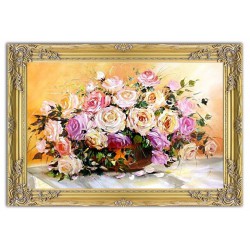 Obraz olejny ręcznie malowany Kwiaty 78x108cm