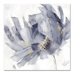  Obraz ręcznie malowany na płótnie 100x100cm niebieski kwiat