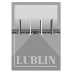  Obraz na płótnie do salonu szary loft 50x70 cm miasto Lublin