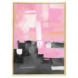  Obraz ręcznie malowany na płótnie 53x73cm różowa abstrakcja