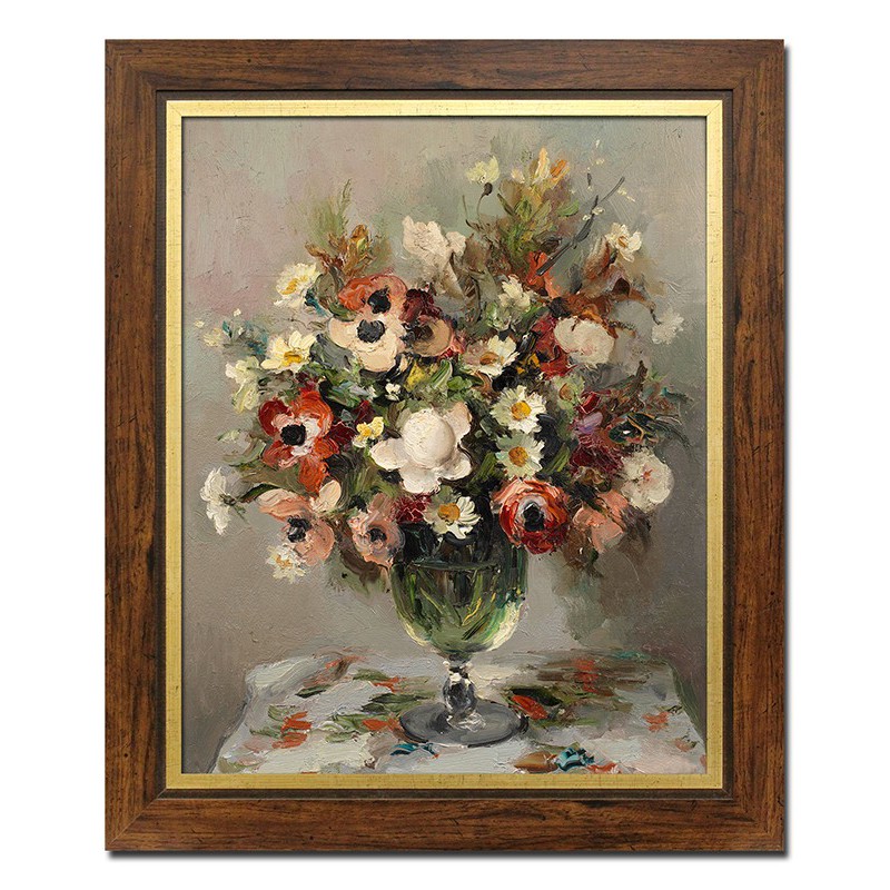  Obraz na płótnie w ramie 52x62cm obraz z kwiatami w wazonie