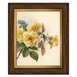 Obraz na płótnie w ramie 28x33cm obraz z żółtymi różami