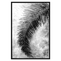  Obraz ręcznie malowany na płótnie czarno-biały 63x93cm palma