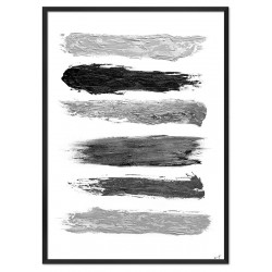  Obraz ręcznie malowany na płótnie czarno-biały 53x73cm linie
