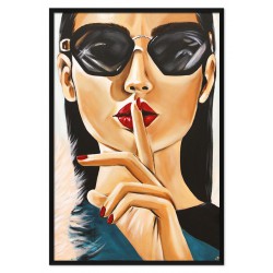  Obraz ręcznie malowany na płótnie 63x93cm tajemnicza kobieta