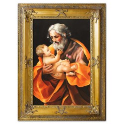  Obraz św. Józefa z małym Jezusem 90x120cm malowany na płótnie olejny