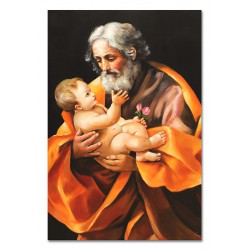  Obraz św. Józefa z małym Jezusem 60x90cm malowany na płótnie olejny