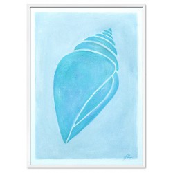  Obraz ręcznie malowany na płótnie niebieski 53x73cm muszla