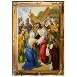  Obraz olejny ręcznie malowany 75x105cm Droga Krzyżowa