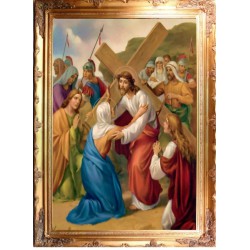  Obraz z Drogą Krzyżową Maria Magdalena 75x105 cm obraz olejny na płótnie w złotej ramie