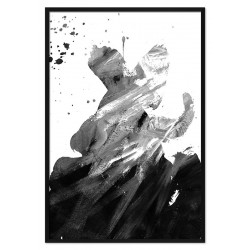  Obraz ręcznie malowany na płótnie czarno-biały 63x93cm Ludzie Abstrakcja