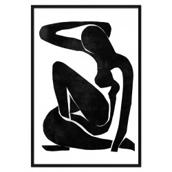  Obraz ręcznie malowany na płótnie czarno-biały 63x93cm Kobieta