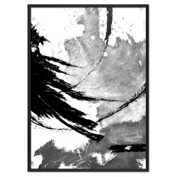  Obraz ręcznie malowany na płótnie czarno-biały 53x73cm Drzewa Abstrakcja