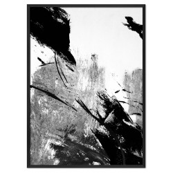  Obraz ręcznie malowany na płótnie czarno-biały 53x73cm Wiatr Abstrakcja