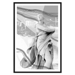  Obraz na płótnie czarno-biały 63x93cm Grecki posąg