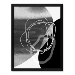  Obraz na płótnie czarno-biały 33x43cm Planety Abstrakcja