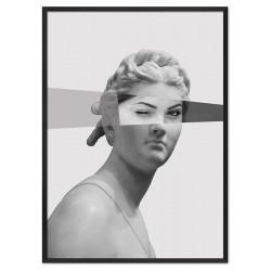  Obraz na płótnie 53x73cm Kobieta plakat czarno biały