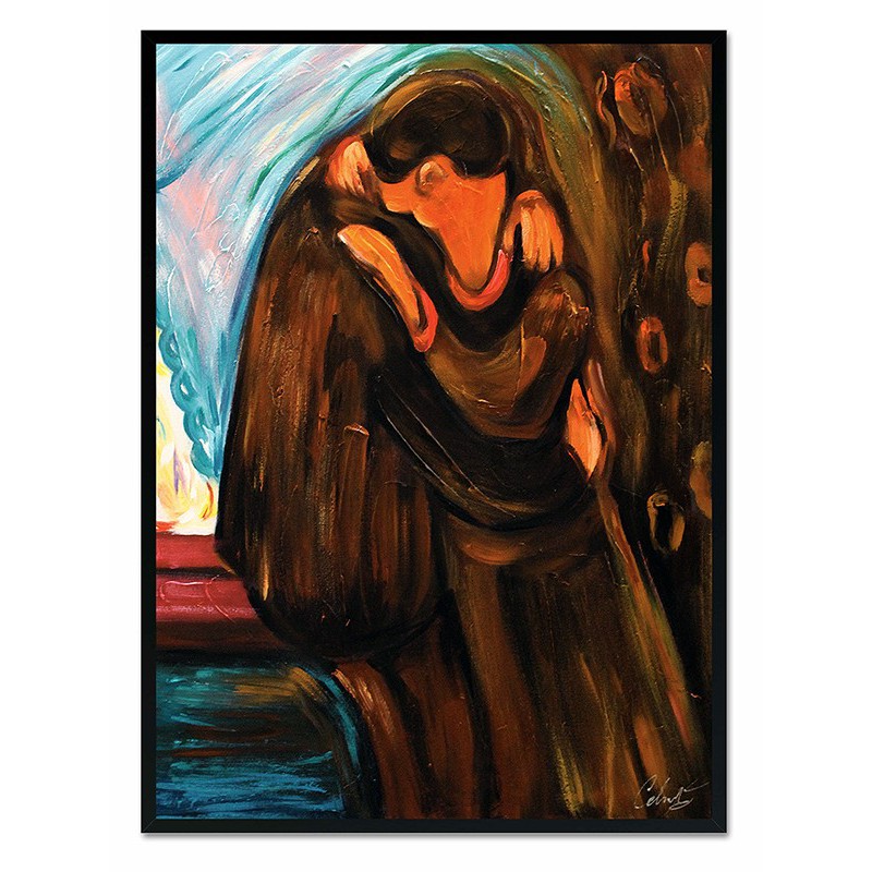  Obraz malowany Edvard Munch Pocałunek 53x73cm kopia