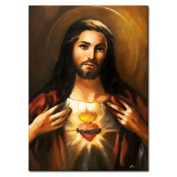  Obraz olejny ręcznie malowany z Jezusem Chrystusem Miłosiernego Serca 50x70 cm