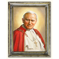  Obraz Jana Pawła II papieża 63x84 cm obraz olejny na płótnie w ramie
