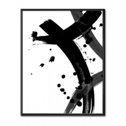  Obraz plakat czarno biały 21x26cm Kleksy