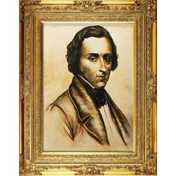 Obraz olejny ręcznie malowany 78x98cm Maksymilian Fajans Portret Chopina
