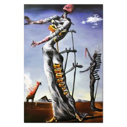  Obraz olejny ręcznie malowany Salvador Dali Płonąca żyrafa kopia