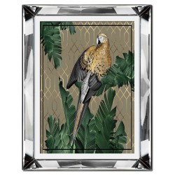  Obraz w lustrzanej ramie złota papuga 41x51cm