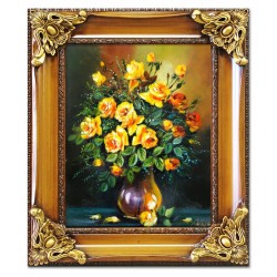  Obraz olejny ręcznie malowany Kwiaty 67x77cm