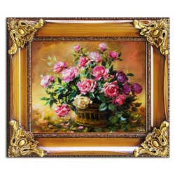  Obraz olejny ręcznie malowany Kwiaty 64x74cm